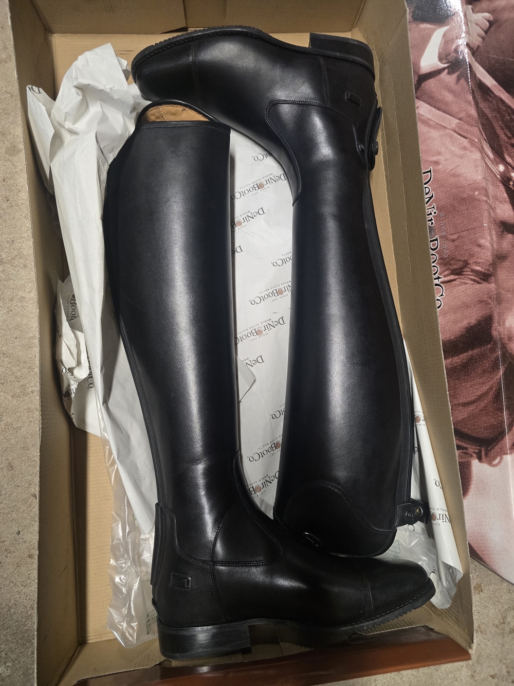 DeNiro Black Tall Boots Brand New Zip Up